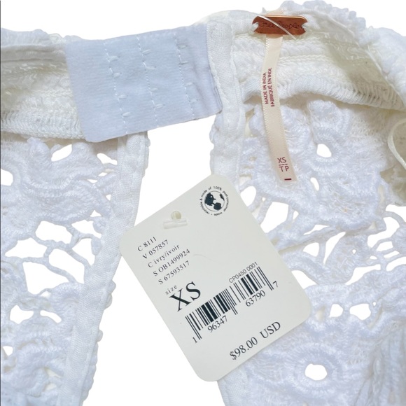 Free People Seychelle Lace Top Ivory Halter Sz XS - Picture 7 of 7
